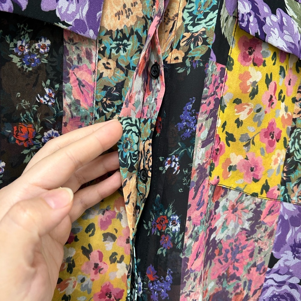 NWT Zara The Amelie Patchwork Floral Shirt | Whimsigoth Blouse | M - Picture 6 of 12